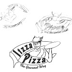 Logo design for Itzza Pizza, a gourmet pizzaria startup in New Jersey. At first, only directive given was for the incorporation of the Roman god, Mercury, into the logo. Shown here are a few thumbnail sketches and a basic comp.