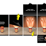 A design for a custom magazine advertisement; a tipped-in, dual-fold page that unfolds at the top and bottom, revealing the magical nature of the product.